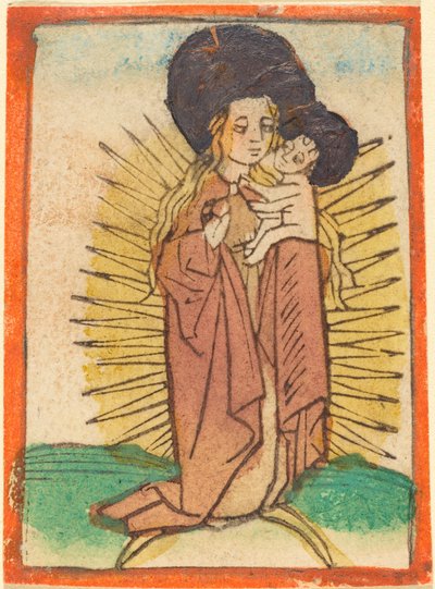 三日月の上に立つ栄光のマドンナと子供、c。 1470年。 作： Unbekannt
