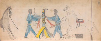 マフェット・レジャー: 黒人騎兵将校とインディアン, ca. 1874-81。 作： Unbekannt
