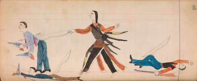 マフェットの台帳。インディアンと3人の白人男性、1874年から81年頃。 作： Unbekannt