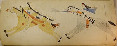マフェット・レジャー: 2 頭のインディアン、約。 1874-81。 作： Unbekannt