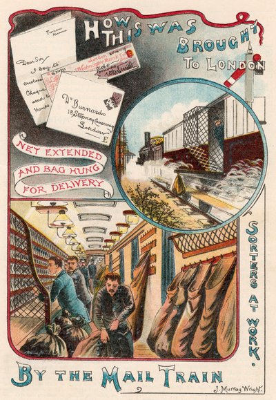 英国の町や都市からロンドンに手紙を運ぶ郵便列車、c1900 作： Unbekannt