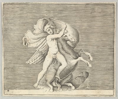 翼のある馬との対決、ca。 1599-1622。 作： Unbekannt