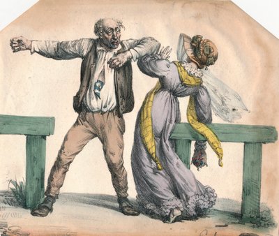1855年、男が女を襲った。 作： Unbekannt