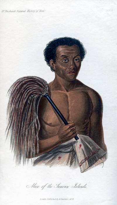 サモア諸島の男、1848 作： Unbekannt
