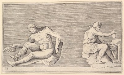 Man with Wing、Man with Vase and Dog、caを発行。 1599-1622。 作： Unbekannt
