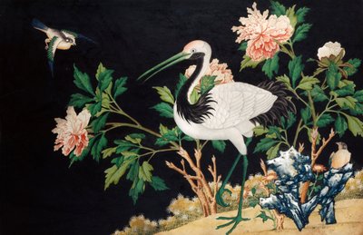 中国の風景の中の満州鶴、18 世紀 作： Unbekannt