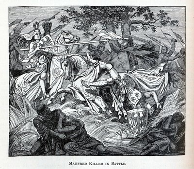 マンフレッドは戦いで殺された、1882 作： Unbekannt
