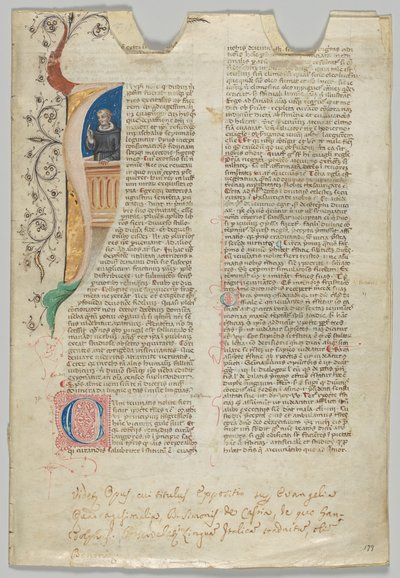 原稿の葉、イタリア語、14 世紀。 作： Unbekannt