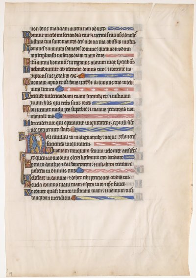 Royal Psalter の写本の葉、13 世紀。 作： Unbekannt