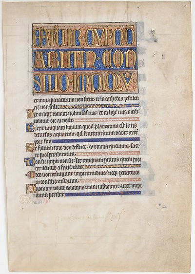 Royal Psalter の写本の葉、英国、1250-70。 作： Unbekannt