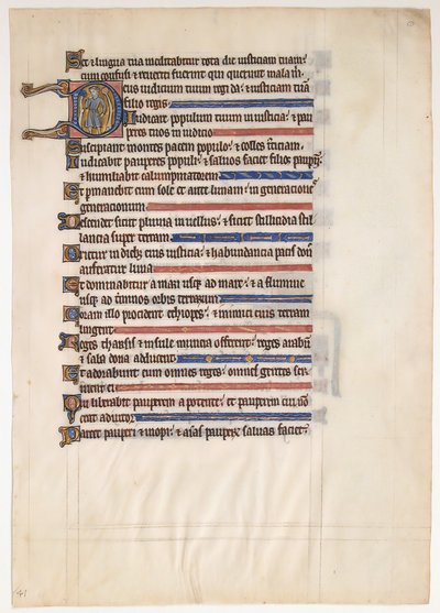 Royal Psalter の写本の葉、イギリス、13 世紀。 作： Unbekannt