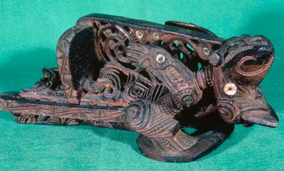 マオリのカヌーの船首、ニュージーランド 作： Unbekannt