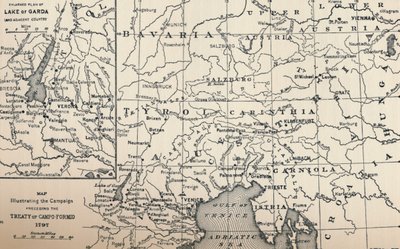 カンポフォルミオ条約前のキャンペーンを示す地図、1797年、1896年 作： Unbekannt