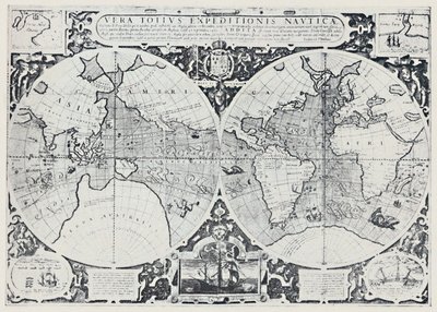ドレイクスの周航航海1577-1580、1923年を示す地図。 作： Unbekannt