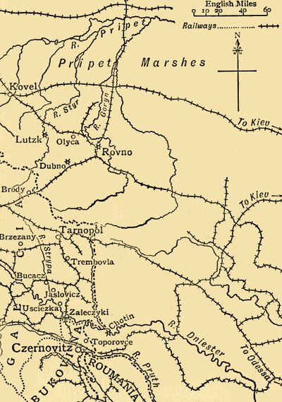 「イワノフ将軍の作戦を示す地図...」、第一次世界大戦、1915 年、c1920。 作： Unbekannt