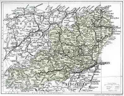 アバディーンシャイアの地図、1924-1926年 作： Unbekannt