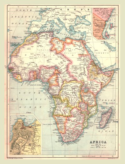 アフリカの地図、1902年。 作： Unbekannt