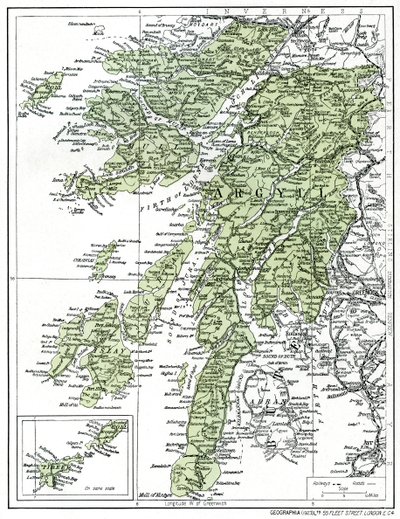 アーガイルシャーの地図、1924-1926年 作： Unbekannt