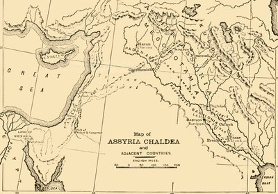 アッシリア、カルデアおよび隣接国の地図、1890年。 作： Unbekannt