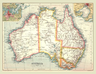 オーストラリアの地図、1902年。 作： Unbekannt