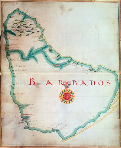 バルバドスの地図、1683 年 作： Unbekannt