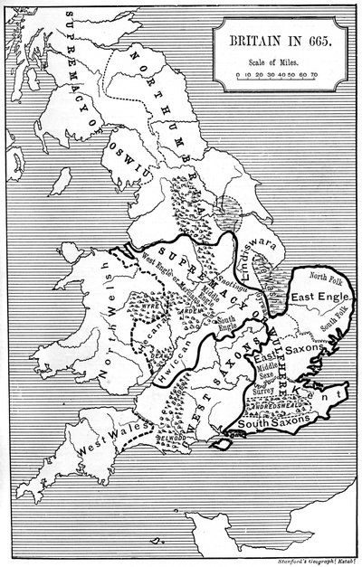 665年、1892年のイギリスの地図 作： Unbekannt
