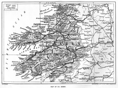 ケリー州の地図、アイルランド、1924-1926年 作： Unbekannt