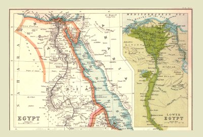 エジプトの地図、1902年。 作： Unbekannt