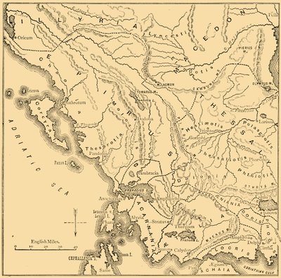 エピラスとギリシャ西部の地図、1890年。 作： Unbekannt