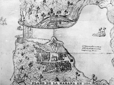 ハバナの地図、1608年、1920年代 作： Unbekannt