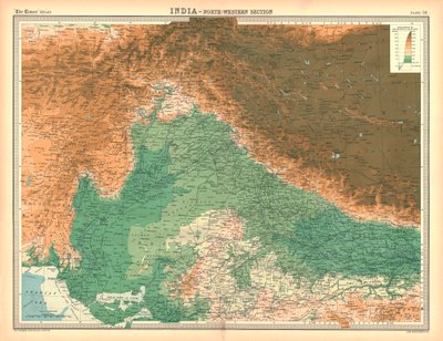 インドの地図-北西部 作： Unbekannt