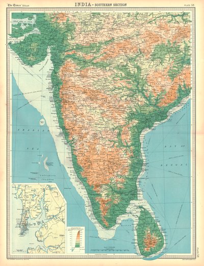 インドの地図-南部 作： Unbekannt