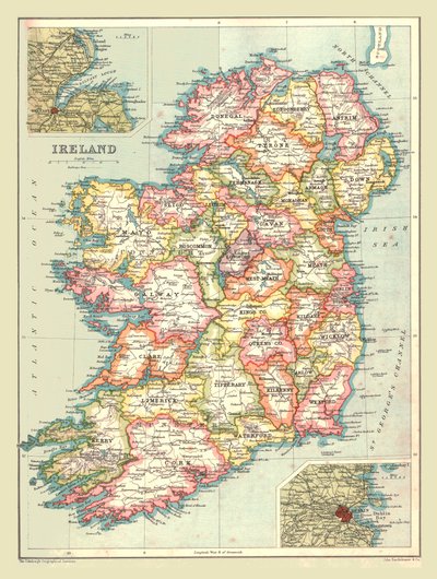 アイルランドの地図、1902年。 作： Unbekannt