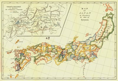 家康、1903年の時代の地方の日本の地図。 作： Unbekannt