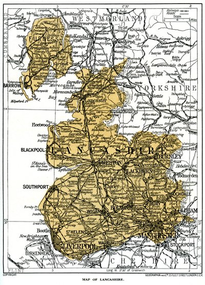 ランカシャーの地図、1924-1926年 作： Unbekannt