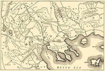 マケドンと隣接地区の地図、1890年。 作： Unbekannt