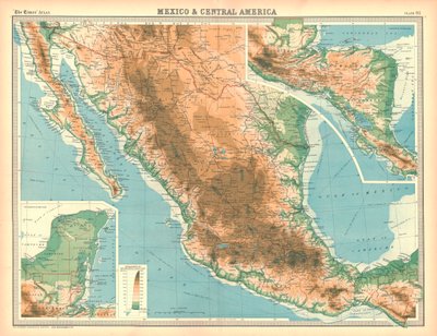 メキシコと中央アメリカの地図 作： Unbekannt