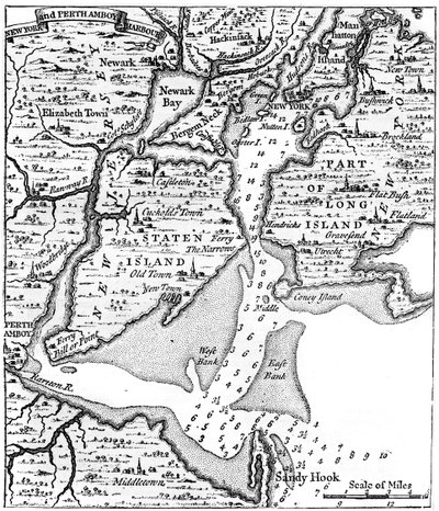 18世紀半ば頃のニューヨークの地図、c1880 作： Unbekannt