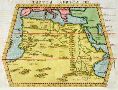 北アフリカの地図、1580 年代 作： Unbekannt