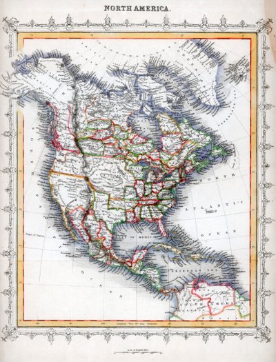 北米の地図 作： Unbekannt