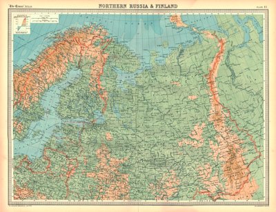 ロシア北部とフィンランドの地図 作： Unbekannt