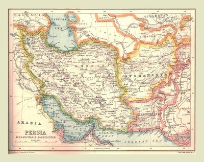 ペルシャの地図、1902年。 作： Unbekannt