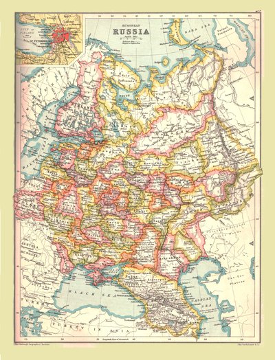 ロシアの地図、1902年。 作： Unbekannt
