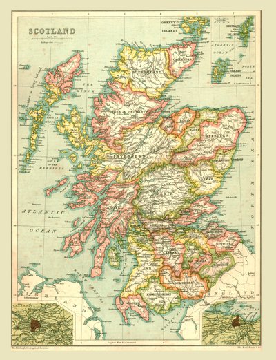 スコットランドの地図、1902年。 作： Unbekannt