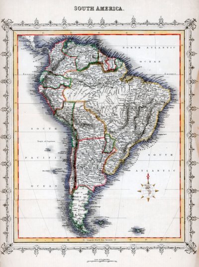 南アメリカの地図 作： Unbekannt