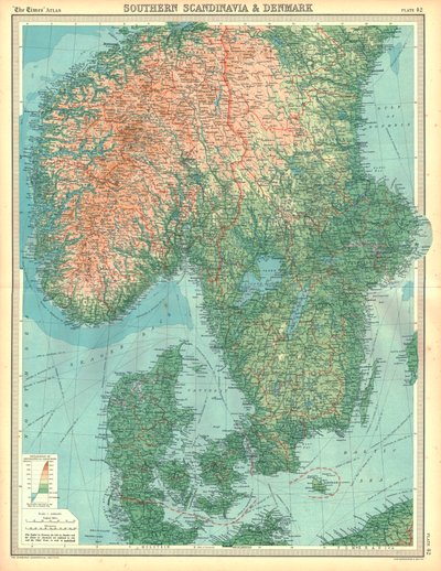 南スカンジナビアとデンマークの地図 作： Unbekannt