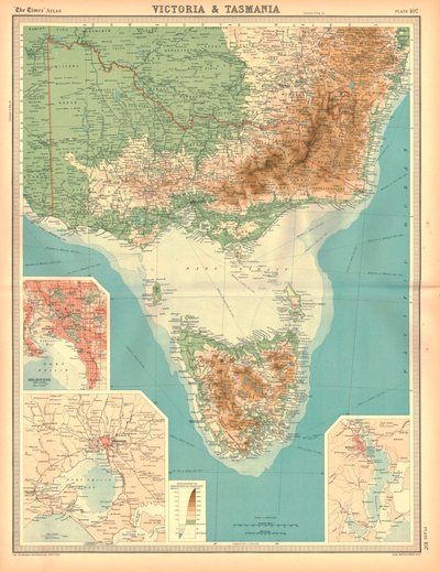 ビクトリアとタスマニアの地図 作： Unbekannt