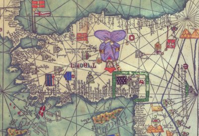 東欧の地図、南から見た図。カタルーニャ・アトラス複製品 作： Unbekannt