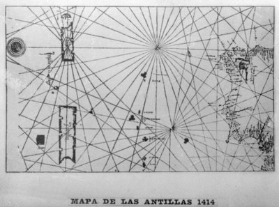 アンティル諸島の地図、1414年1919年。 作： Unbekannt