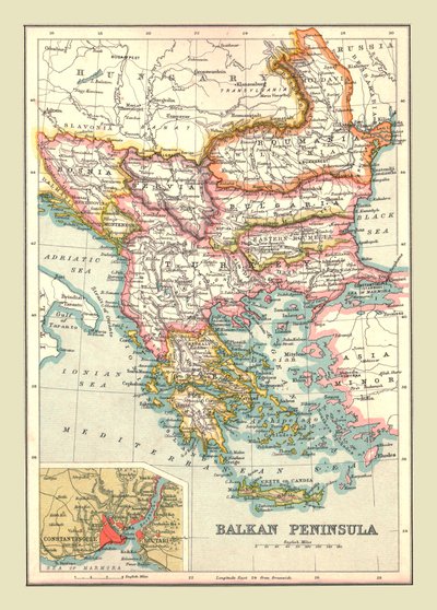 バルカン半島の地図、1902年。 作： Unbekannt